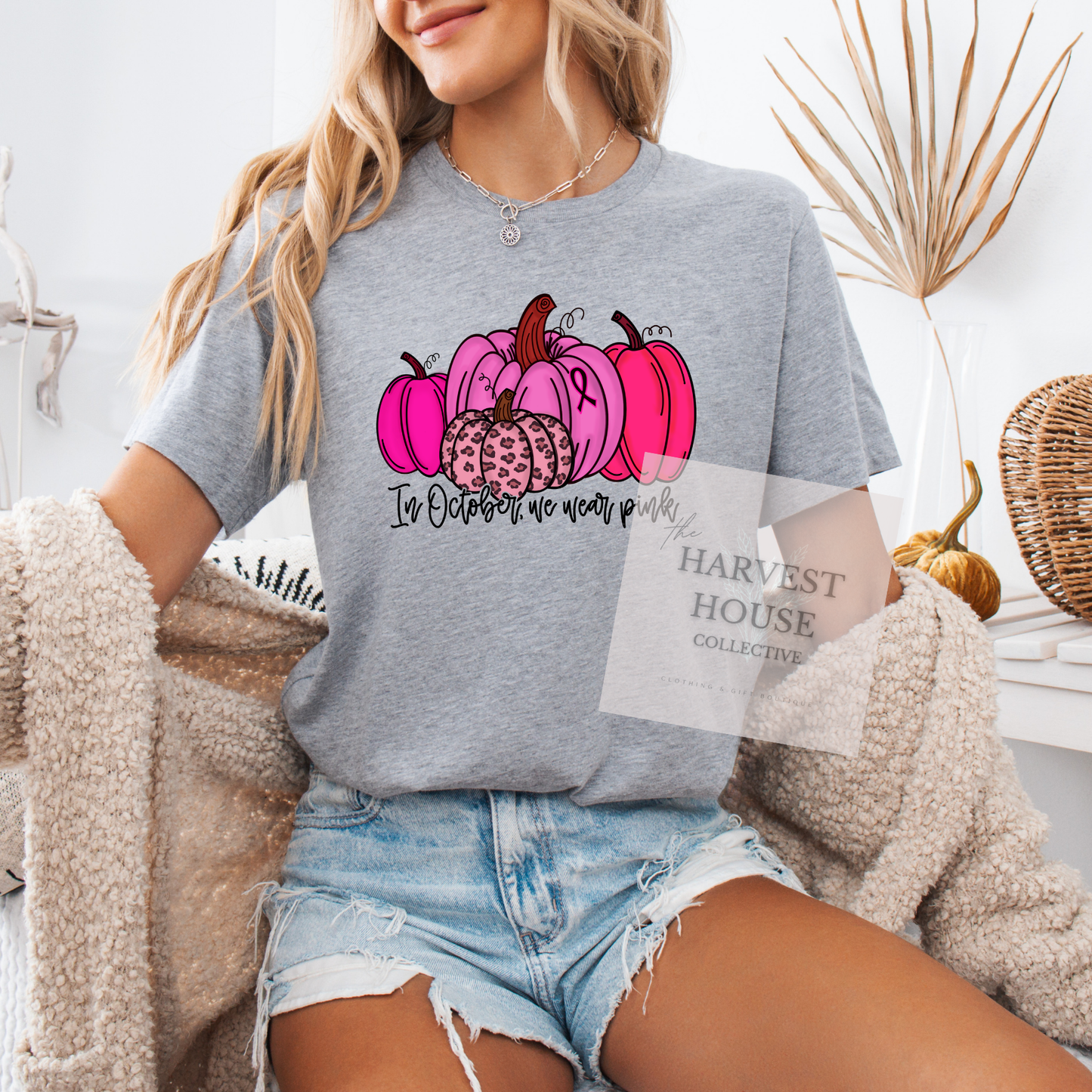 In October We Wear Pink Bella Canvas Tee