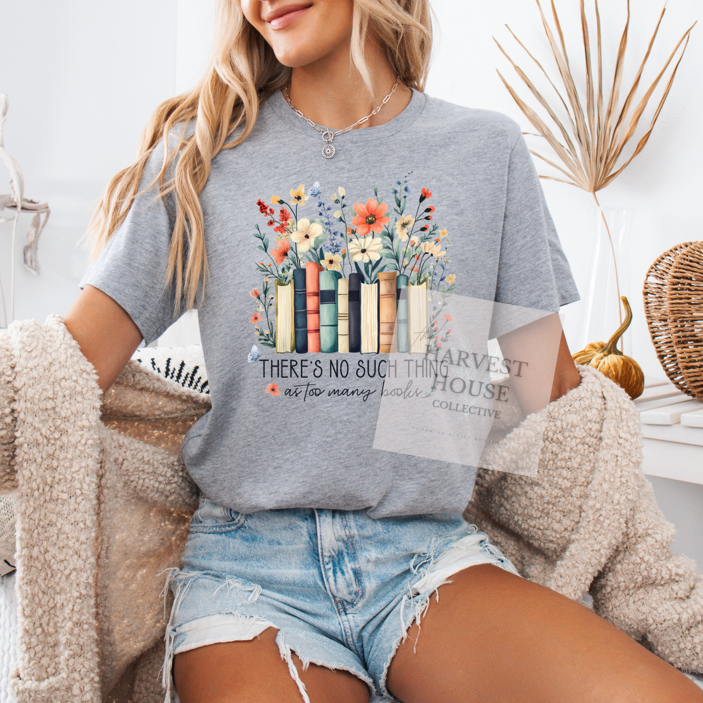 There's No Such Thing As Too Many Books Tee