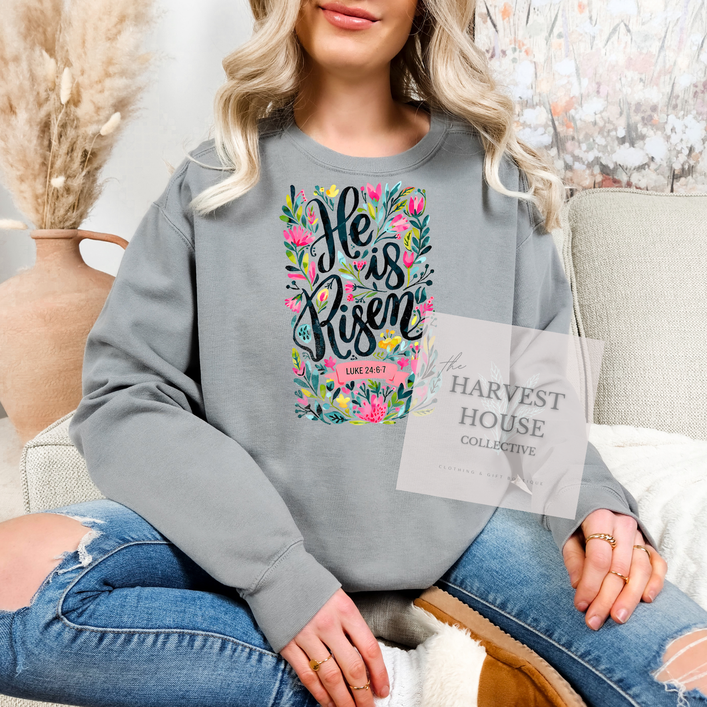 He Is Risen Comfort Color Crewneck