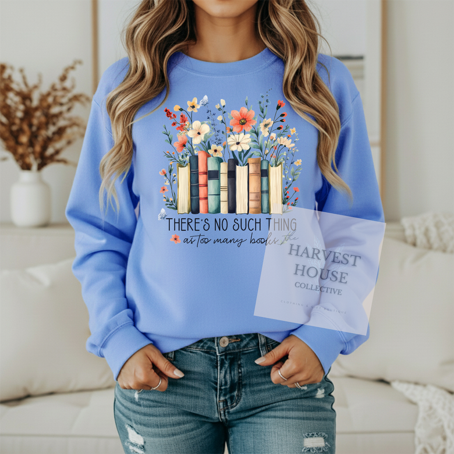 There's No Such Thing As Too Many Books Gildan Crewneck & Hoodie