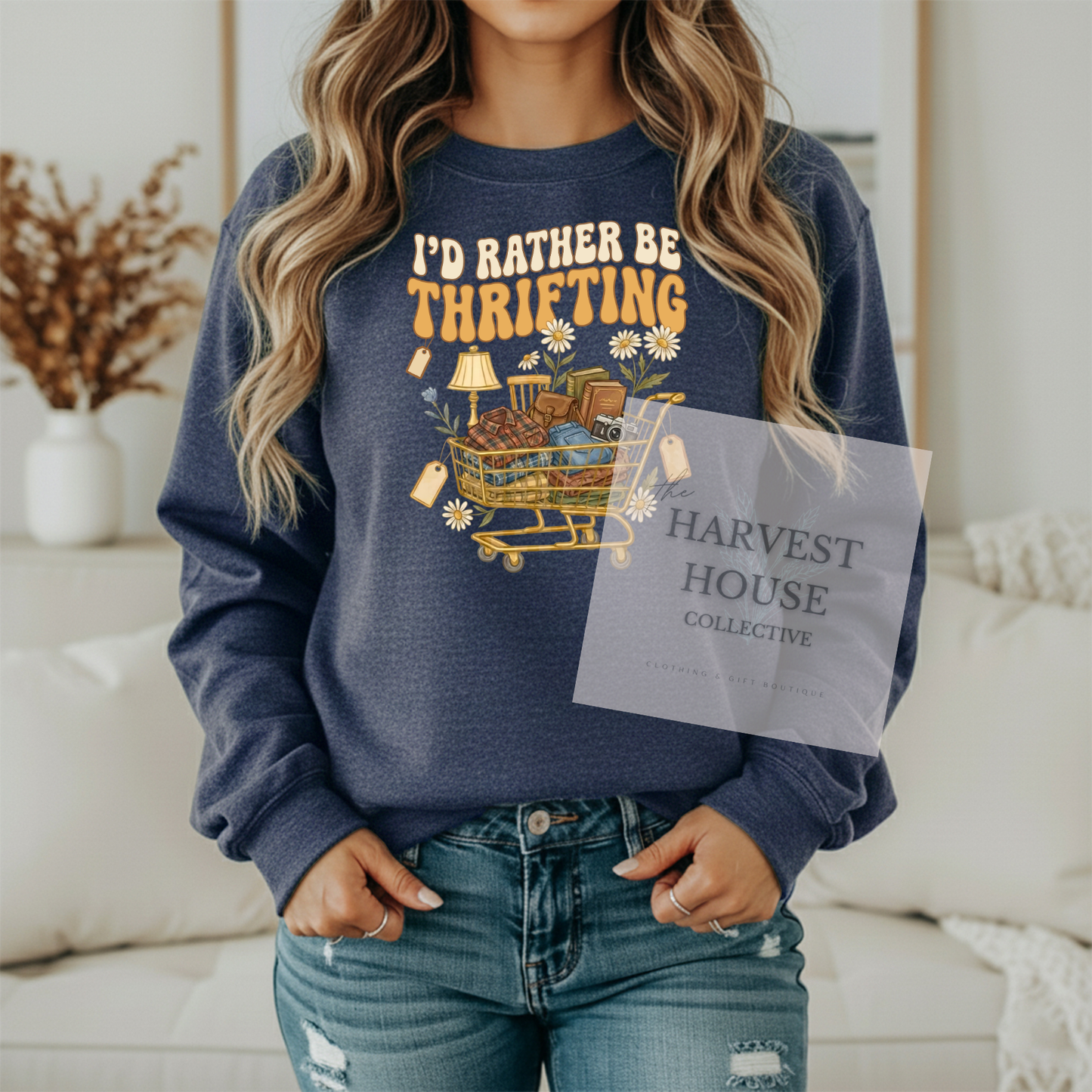 I'd Rather Be Thrifting Gildan Crewneck & Hoodie