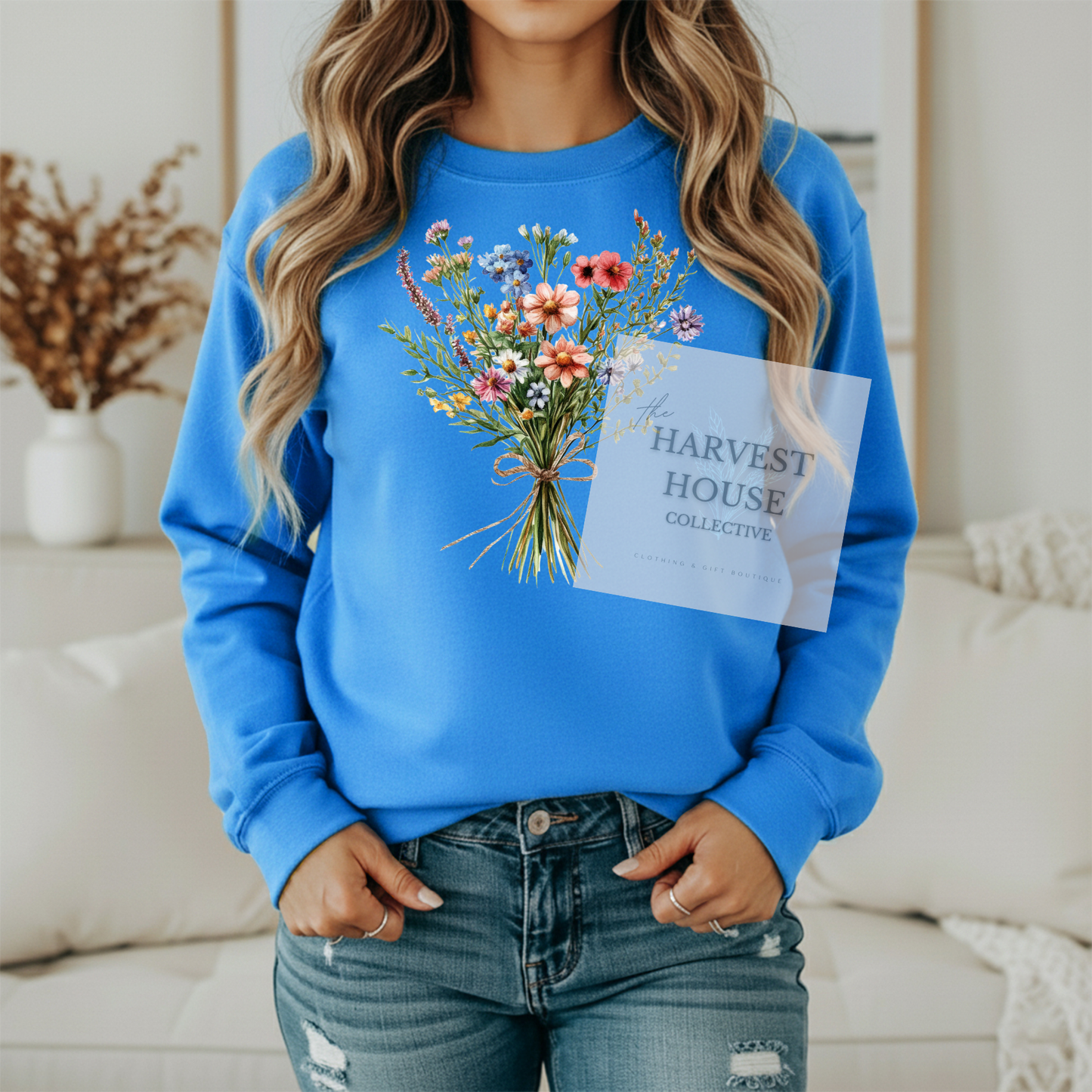 Floral Bouquet Gildan Crewneck & Hoodie