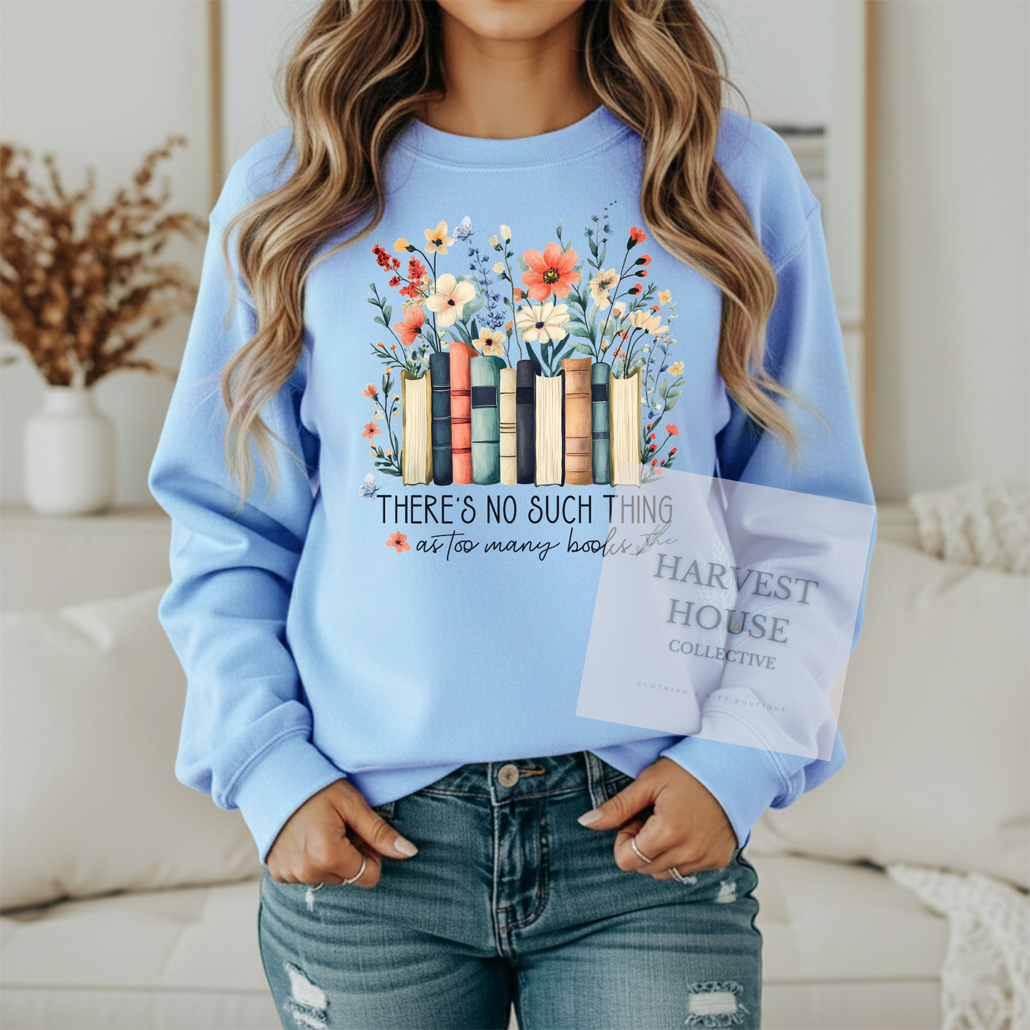 There's No Such Thing As Too Many Books Gildan Crewneck & Hoodie