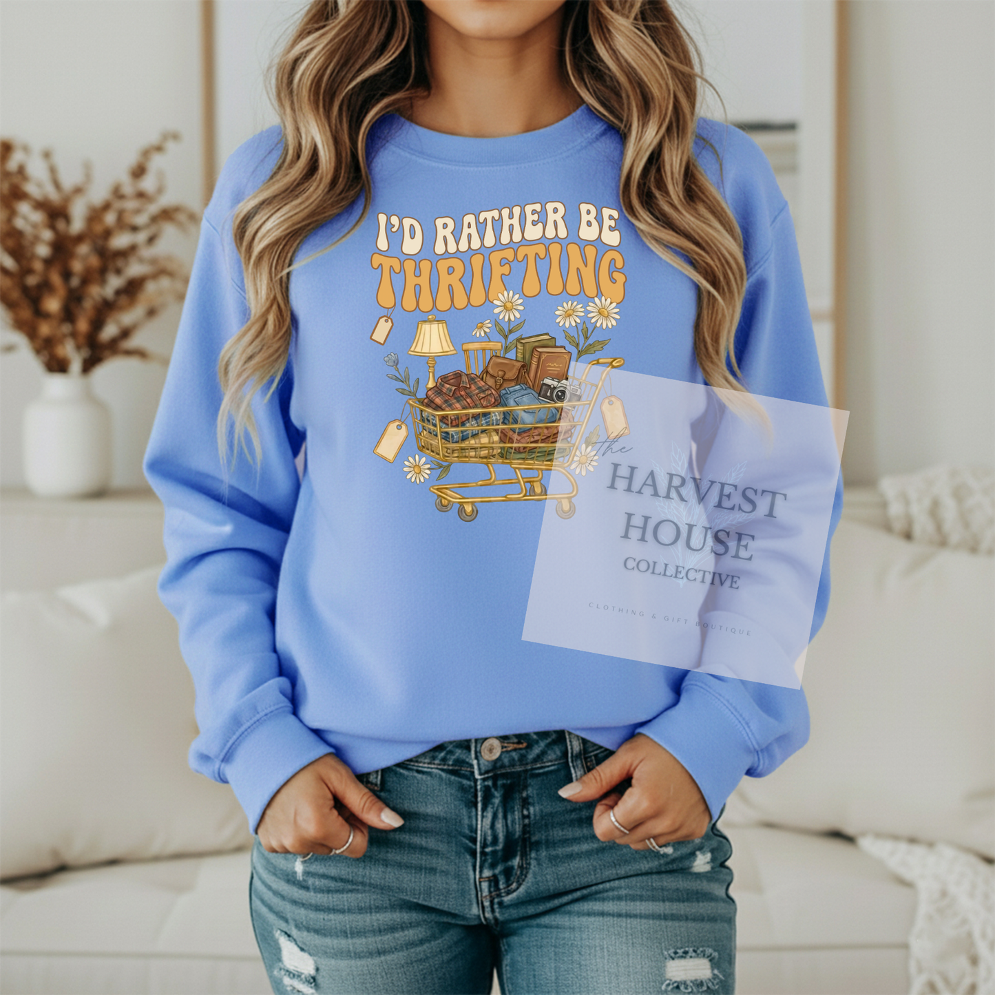 I'd Rather Be Thrifting Gildan Crewneck & Hoodie