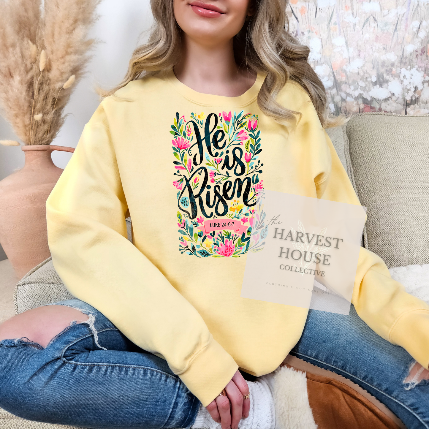He Is Risen Comfort Color Crewneck