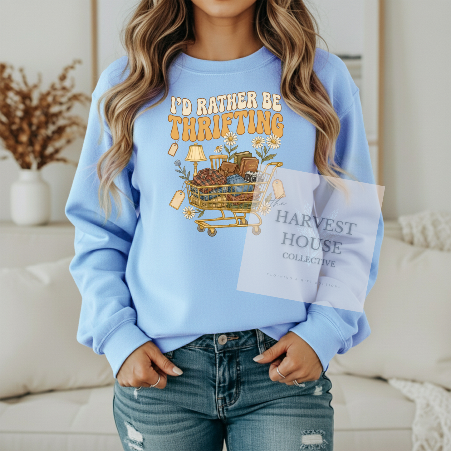 I'd Rather Be Thrifting Gildan Crewneck & Hoodie