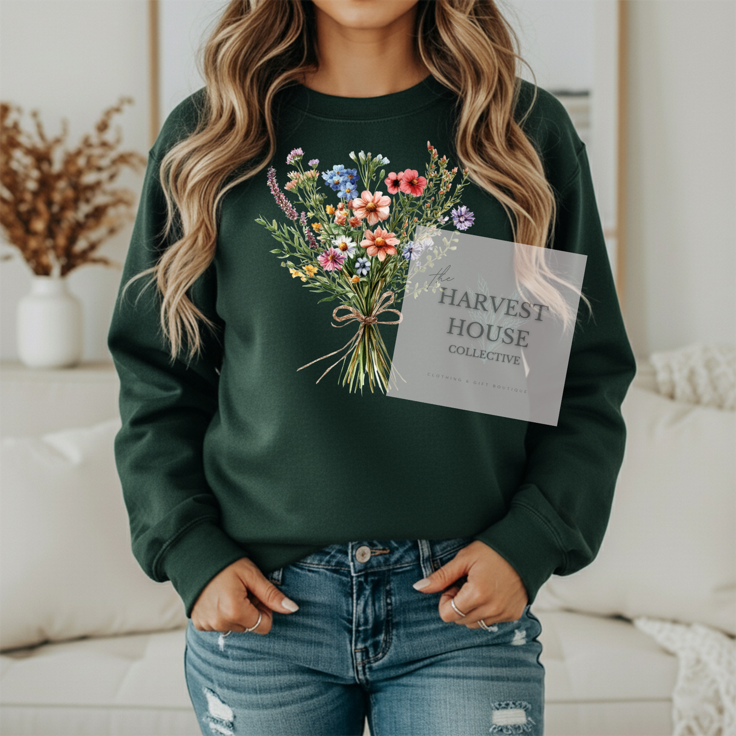 Floral Bouquet Gildan Crewneck & Hoodie