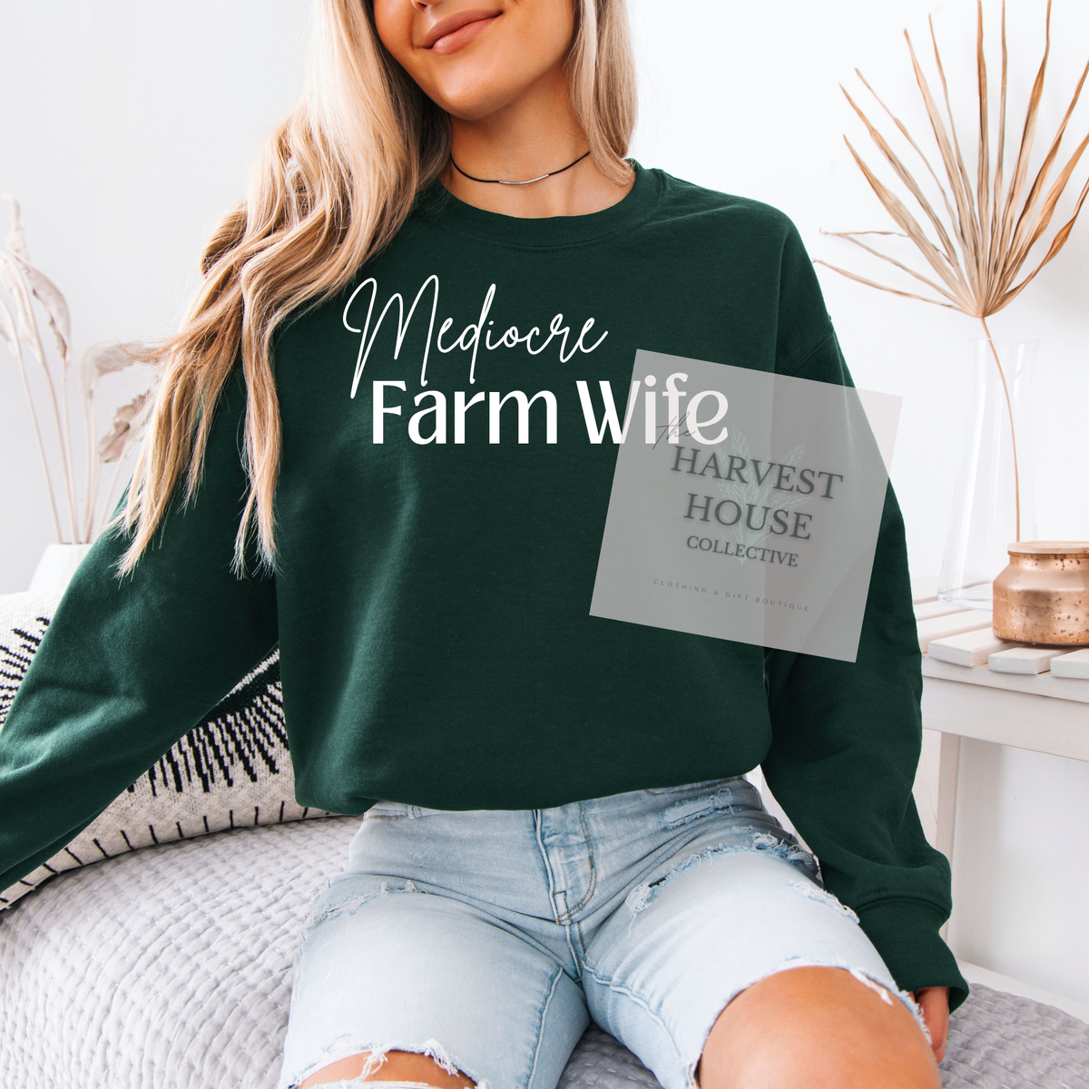 Mediocre Farm Wife Crewneck & Hoodie