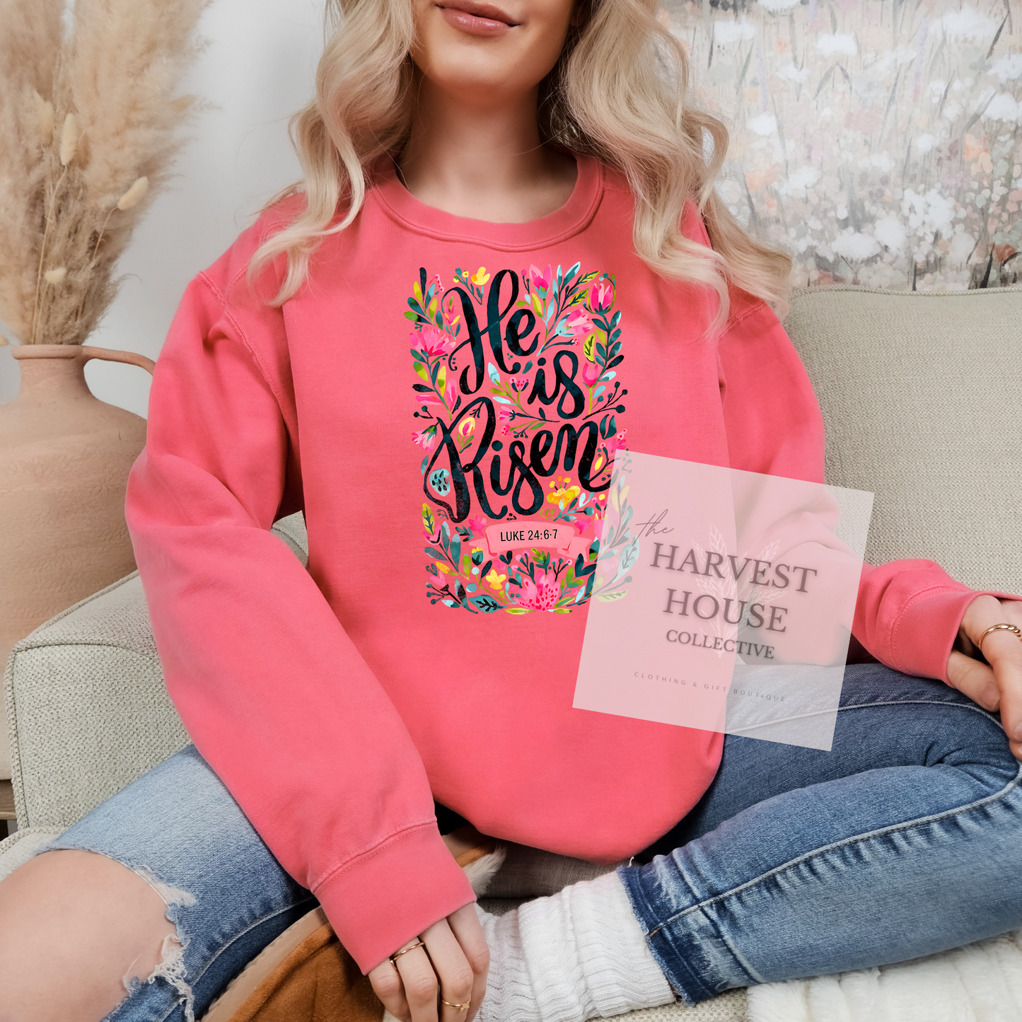 He Is Risen Comfort Color Crewneck