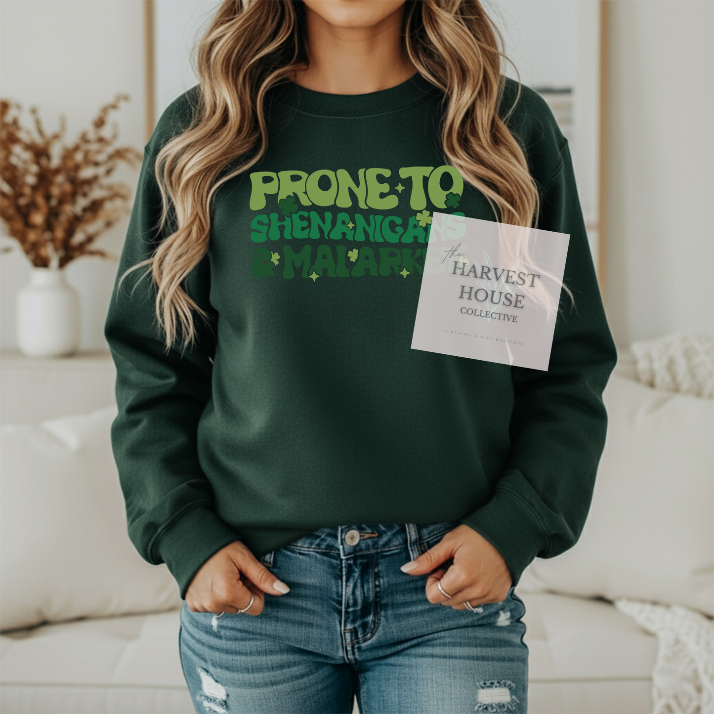 Prone To Shenanigans And Malarky Gildan Crewneck & Hoodie