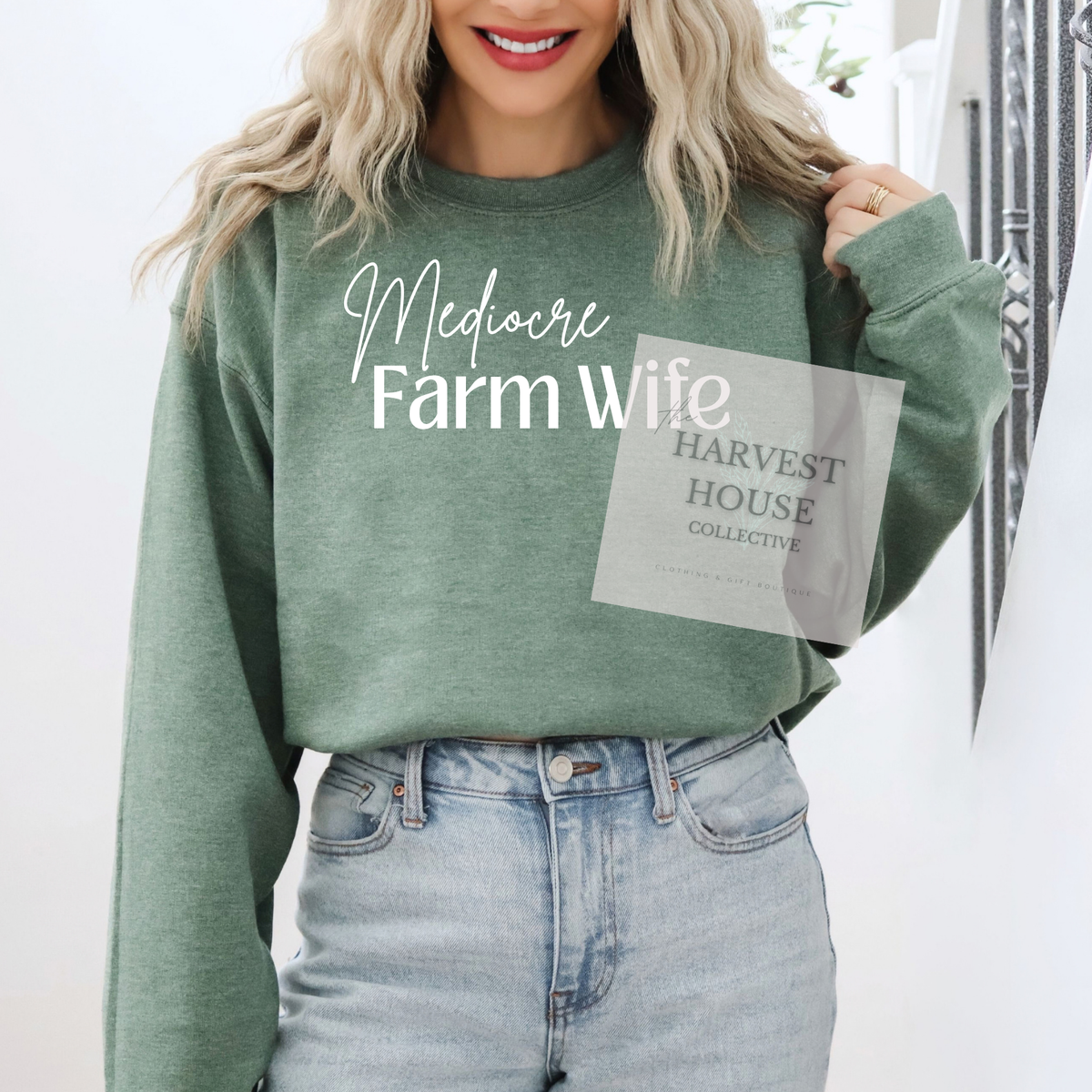 Mediocre Farm Wife Crewneck & Hoodie