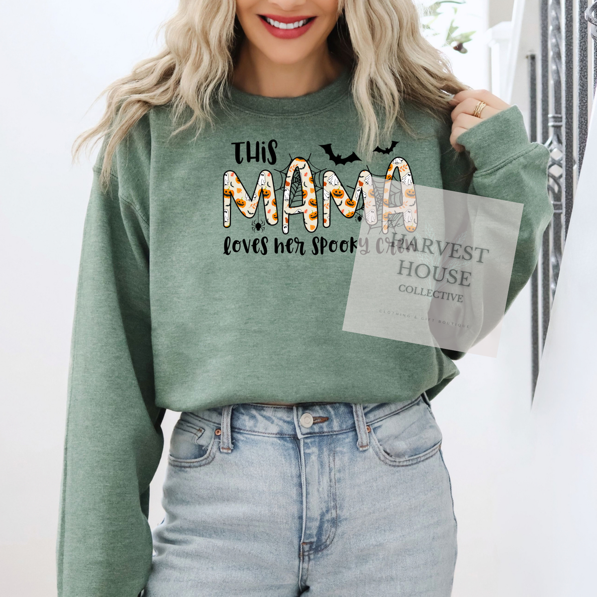 This Mama Loves Her Spooky Crew Crewneck