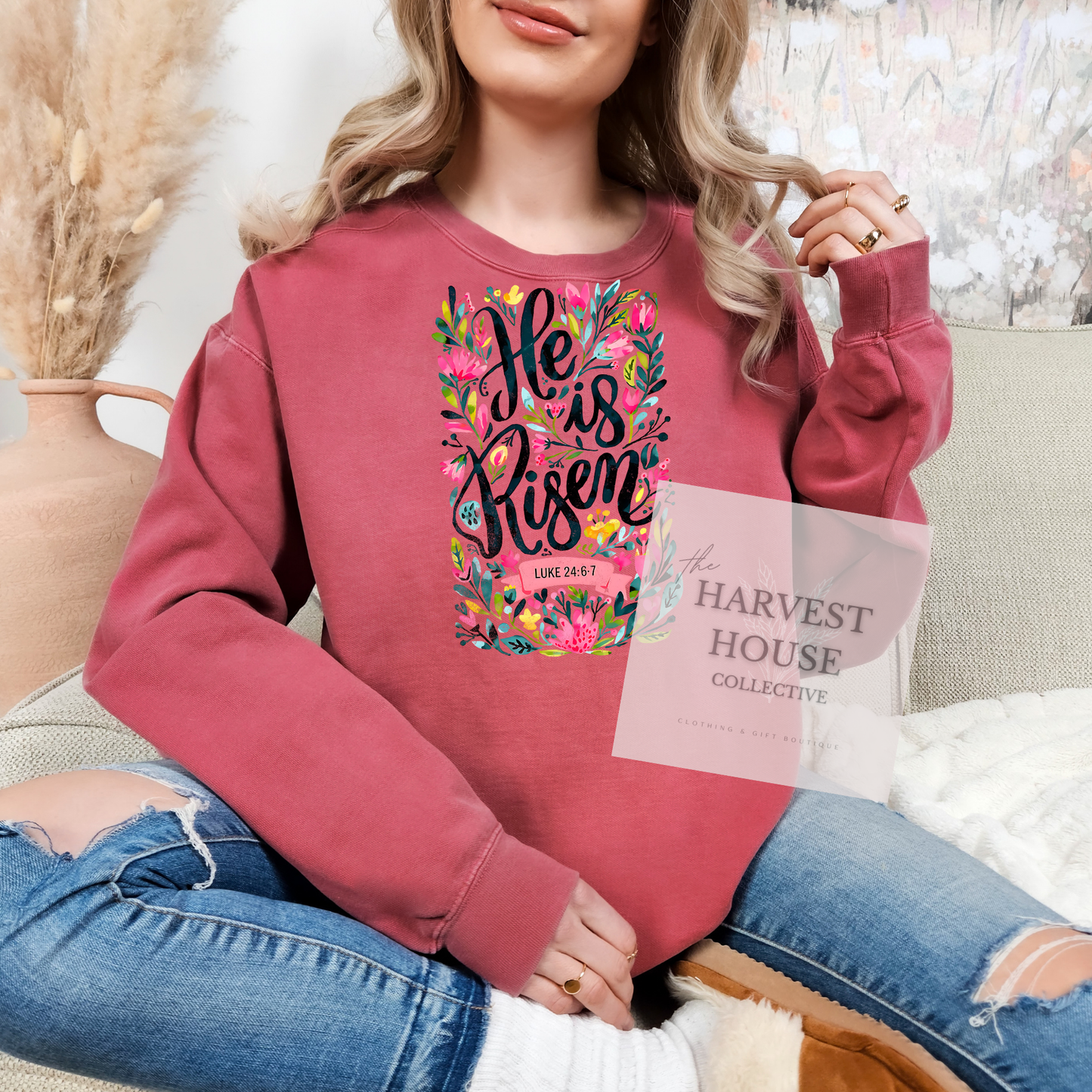 He Is Risen Comfort Color Crewneck