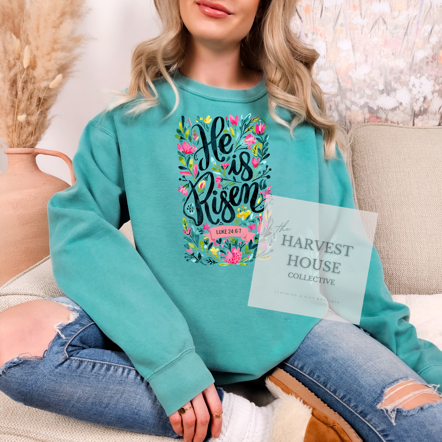 He Is Risen Comfort Color Crewneck