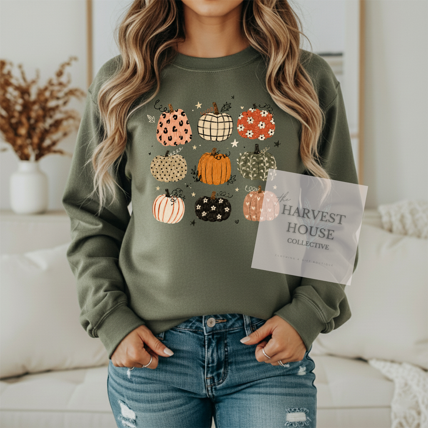 Boho Pumpkin Gildan Crewneck & Hoodie