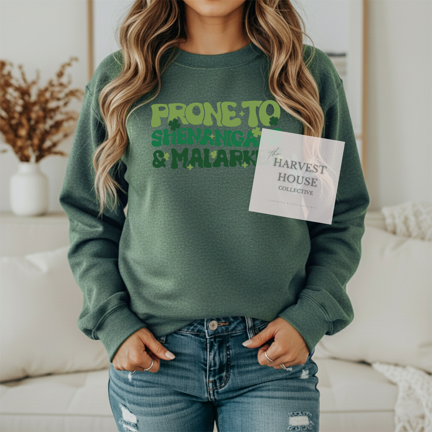 Prone To Shenanigans And Malarky Gildan Crewneck & Hoodie