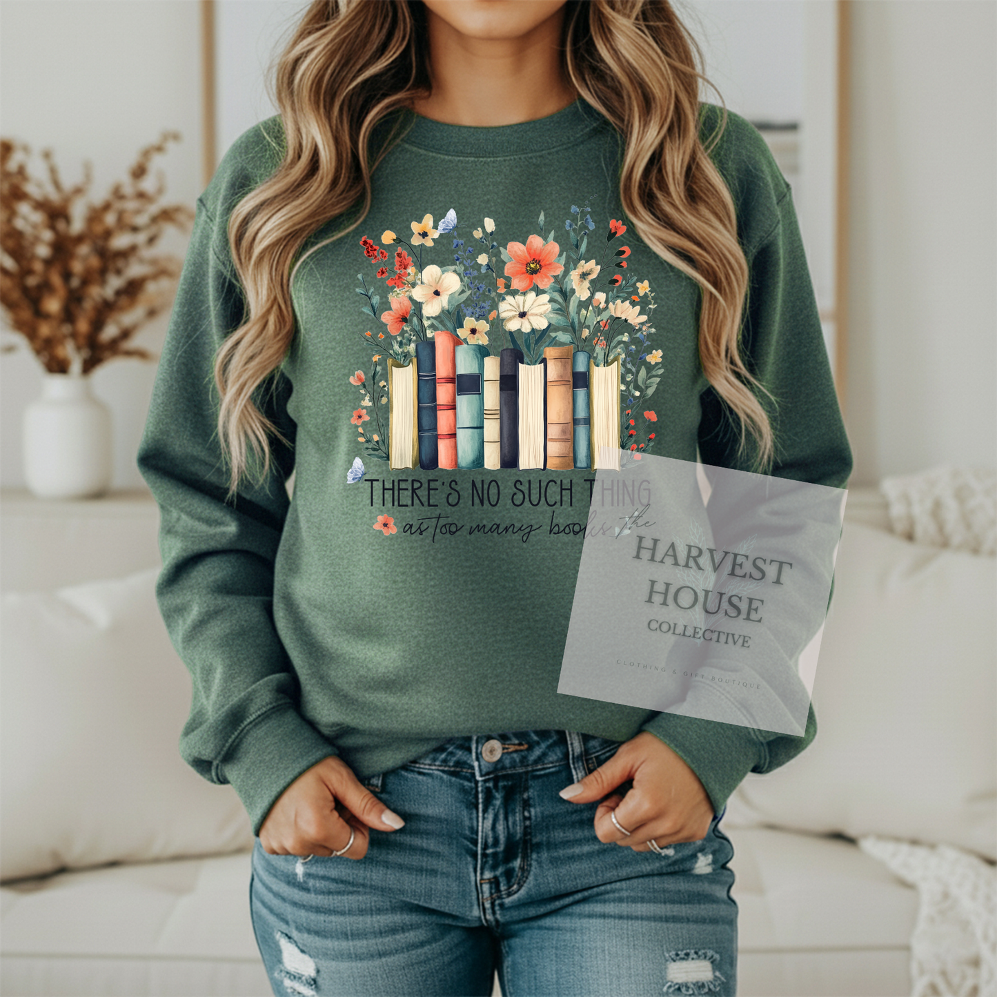 There's No Such Thing As Too Many Books Gildan Crewneck & Hoodie