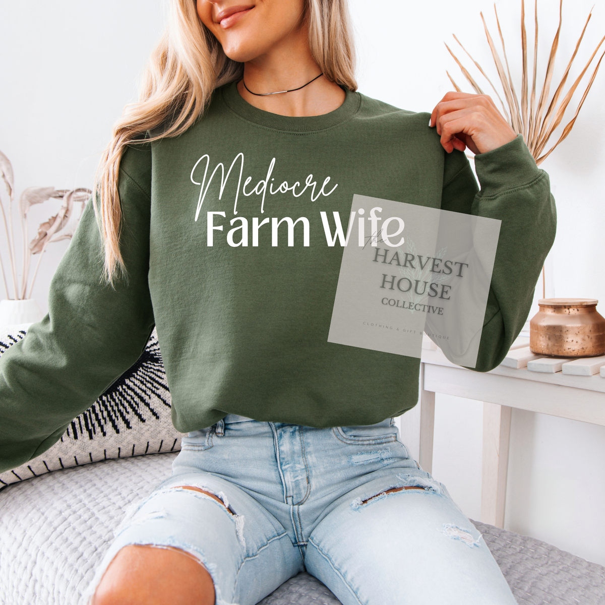 Mediocre Farm Wife Crewneck & Hoodie