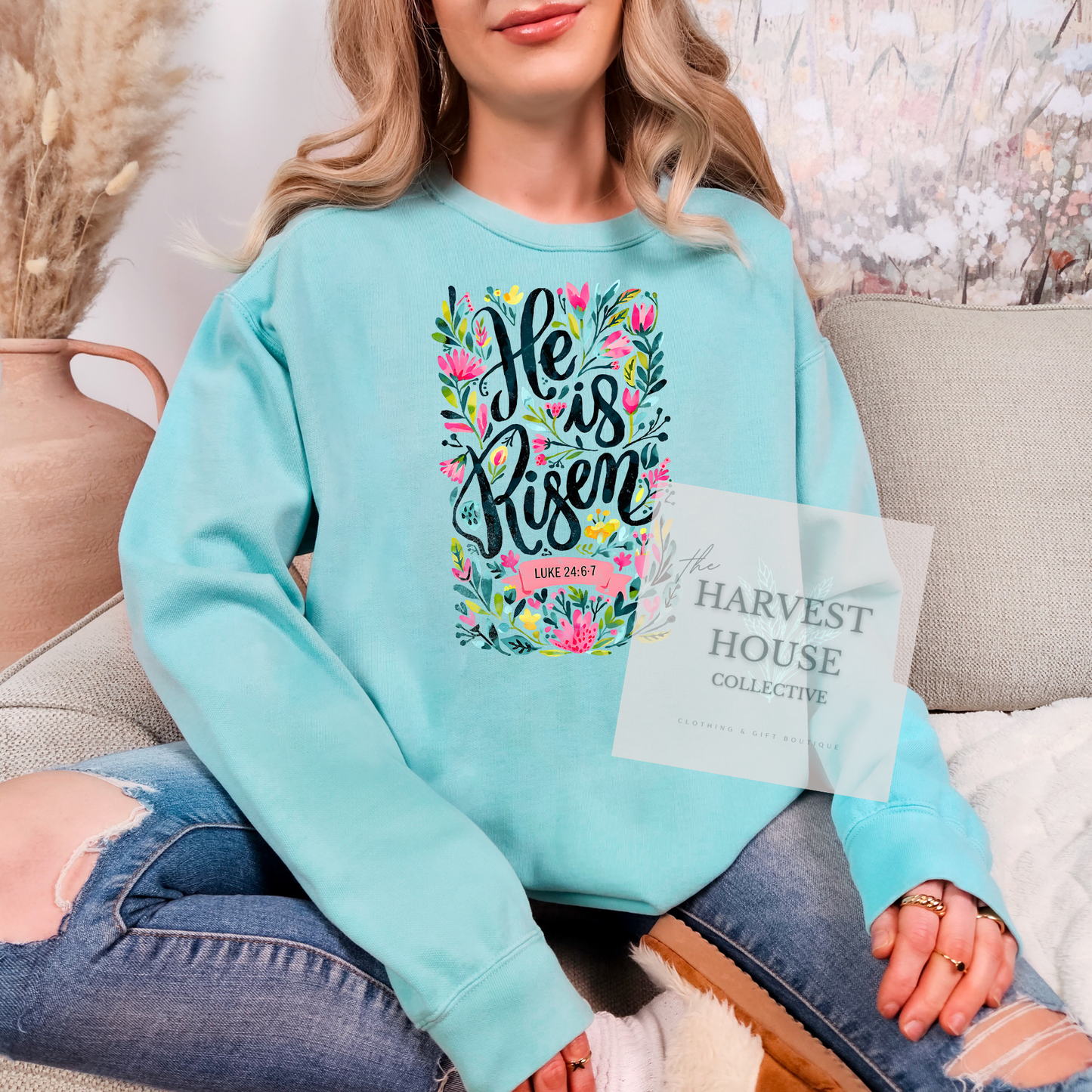 He Is Risen Comfort Color Crewneck