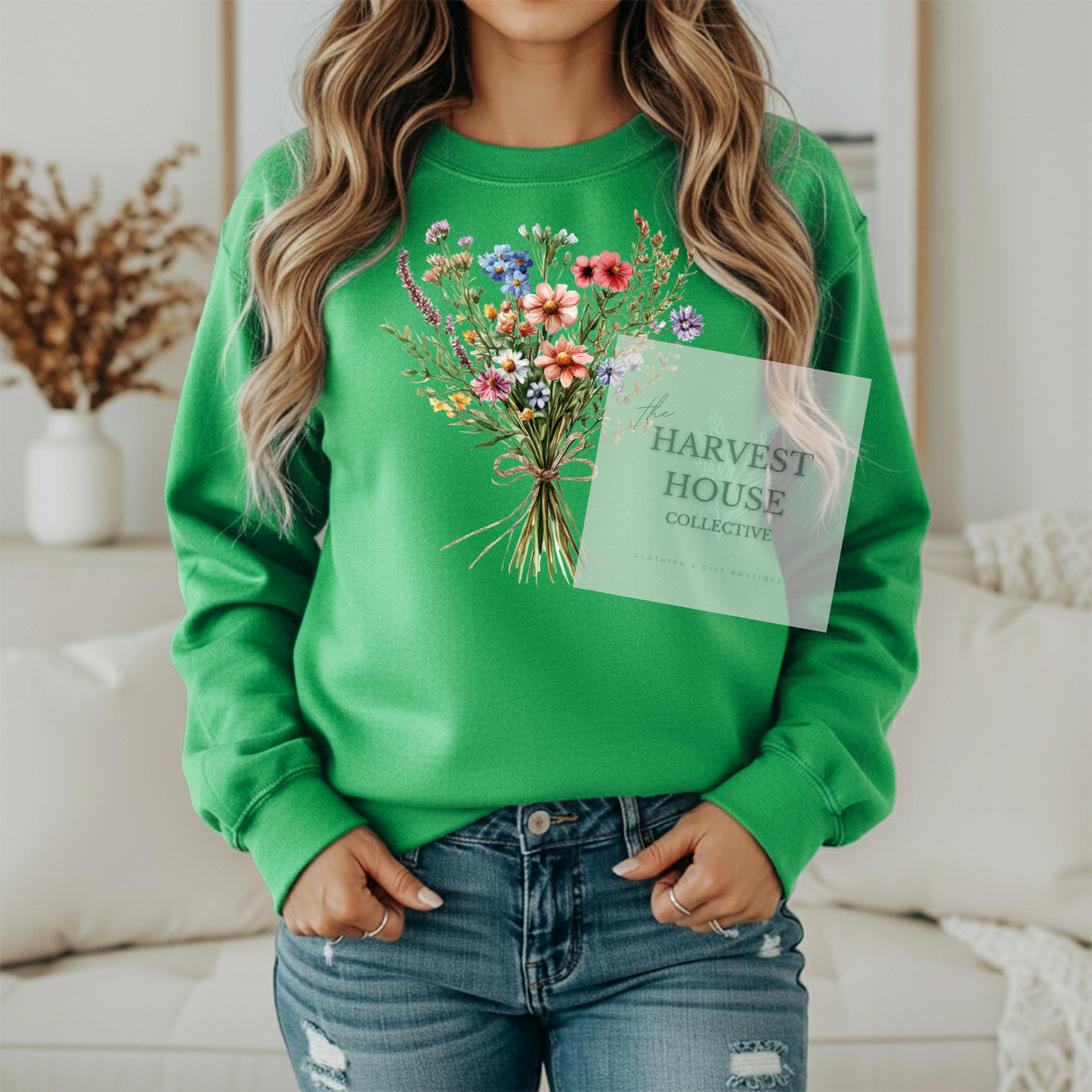 Floral Bouquet Gildan Crewneck & Hoodie