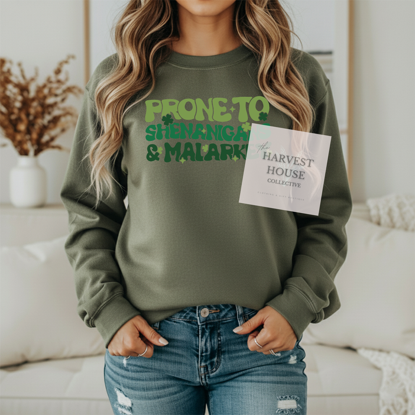 Prone To Shenanigans And Malarky Gildan Crewneck & Hoodie
