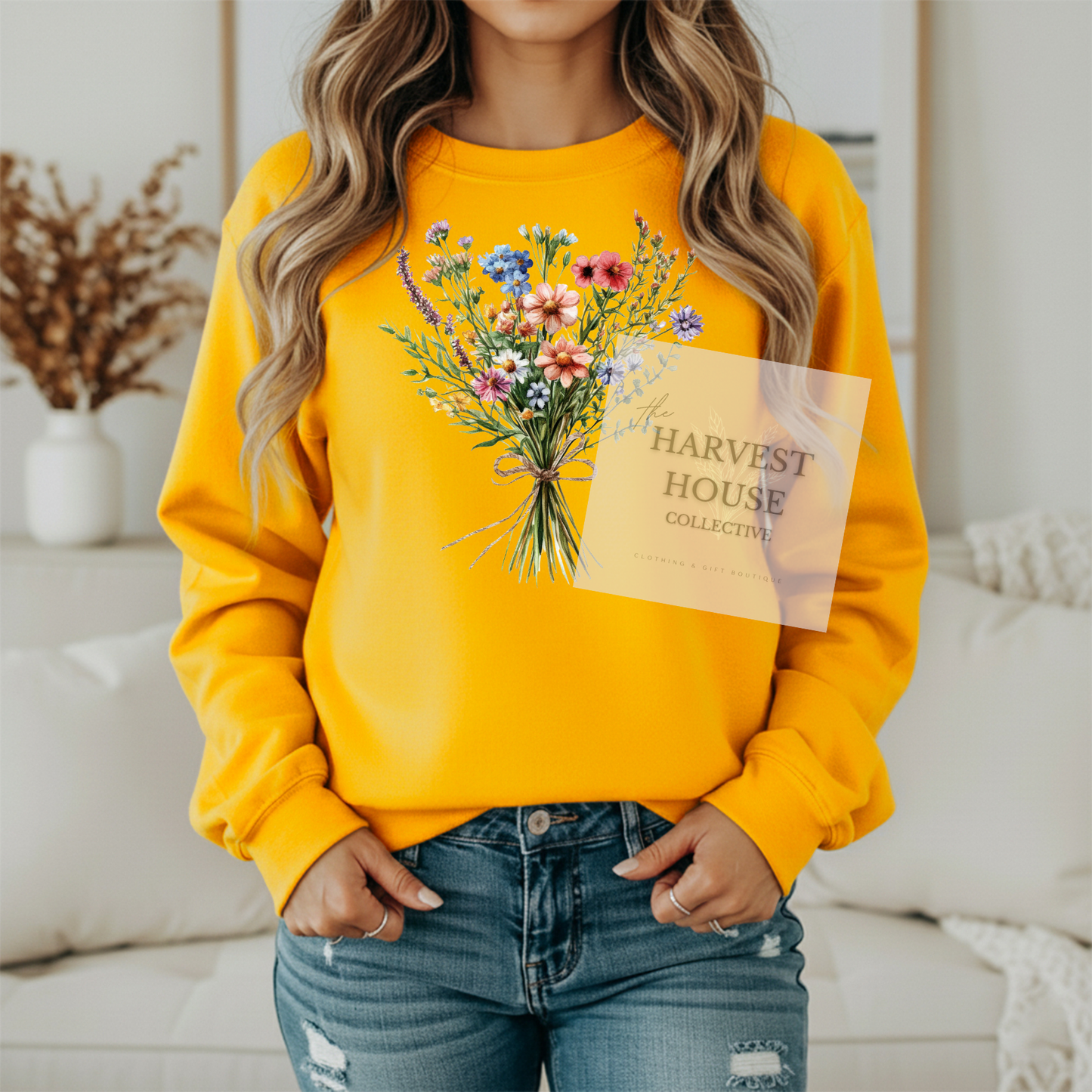 Floral Bouquet Gildan Crewneck & Hoodie