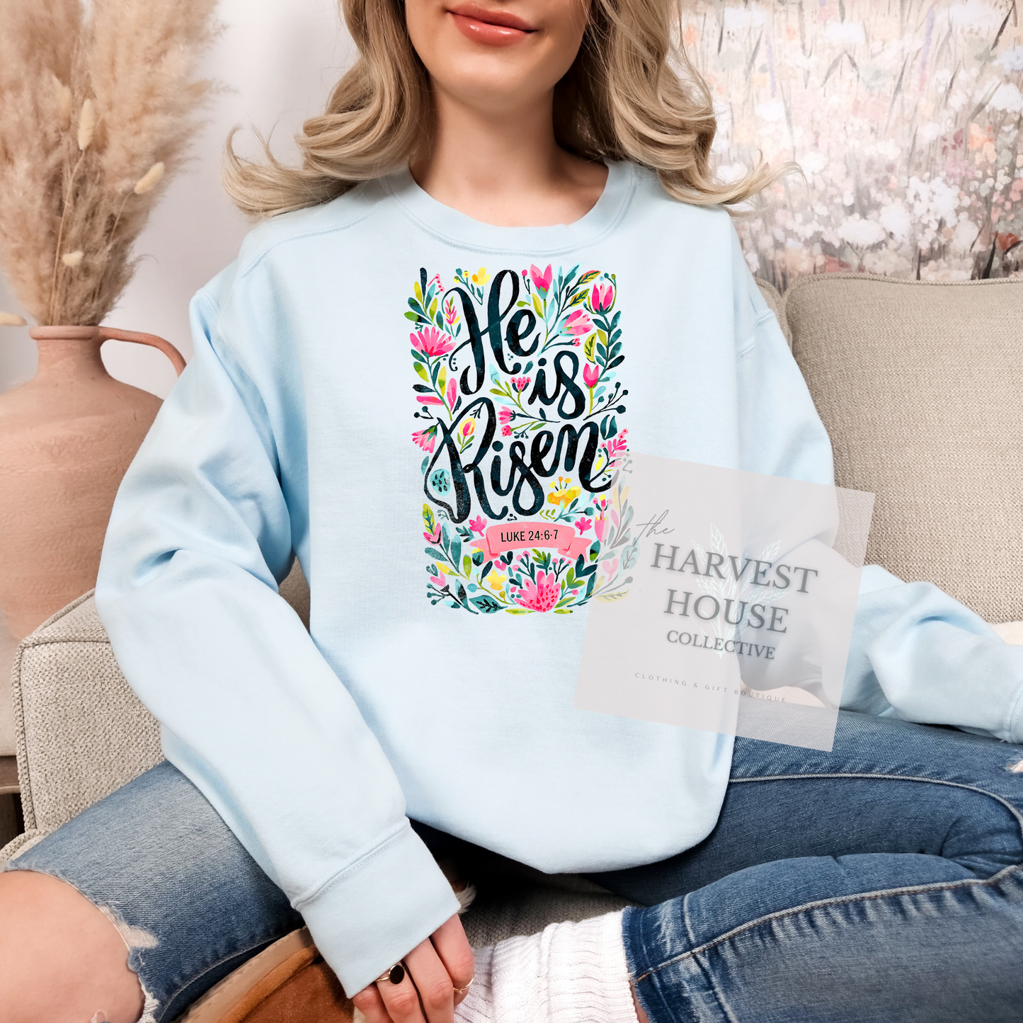 He Is Risen Comfort Color Crewneck