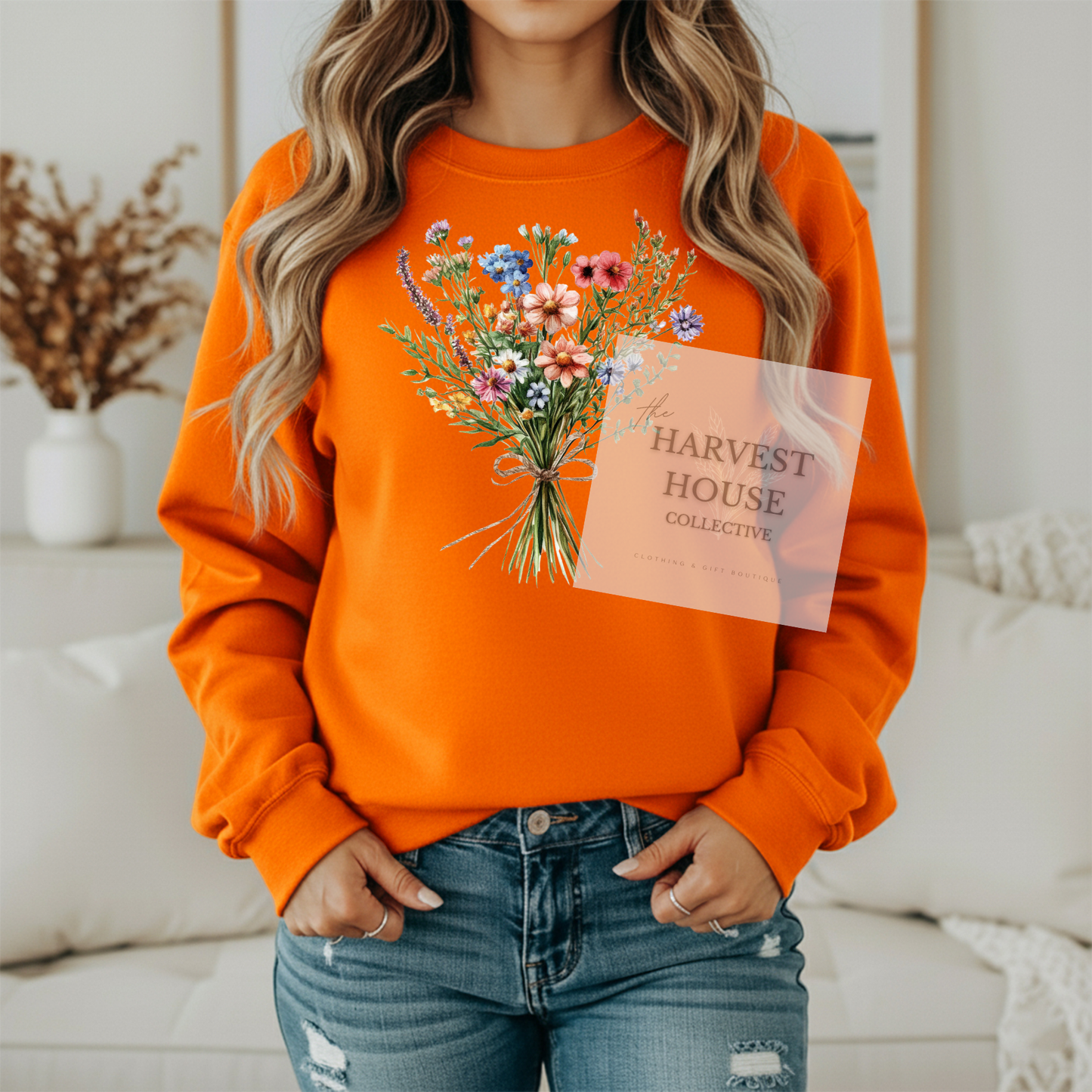 Floral Bouquet Gildan Crewneck & Hoodie
