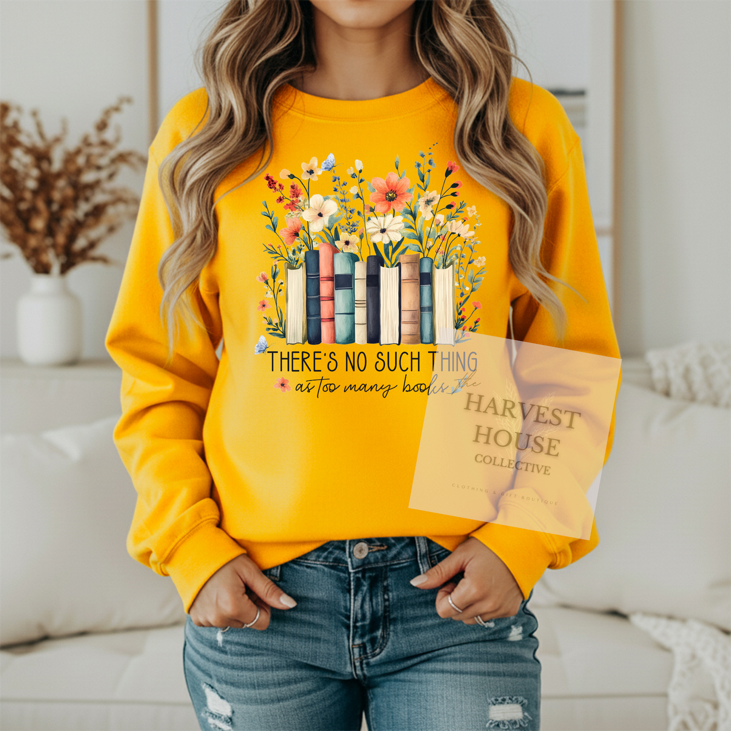 There's No Such Thing As Too Many Books Gildan Crewneck & Hoodie