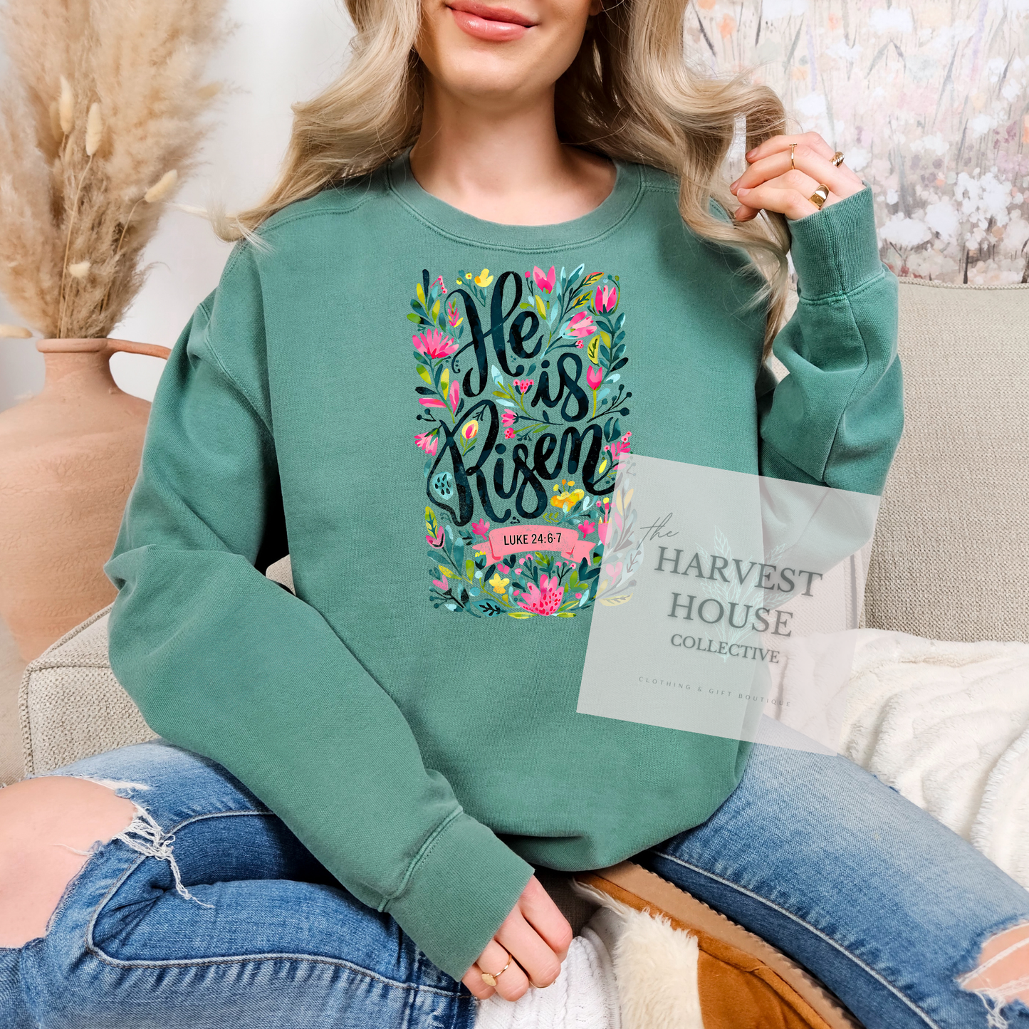 He Is Risen Comfort Color Crewneck