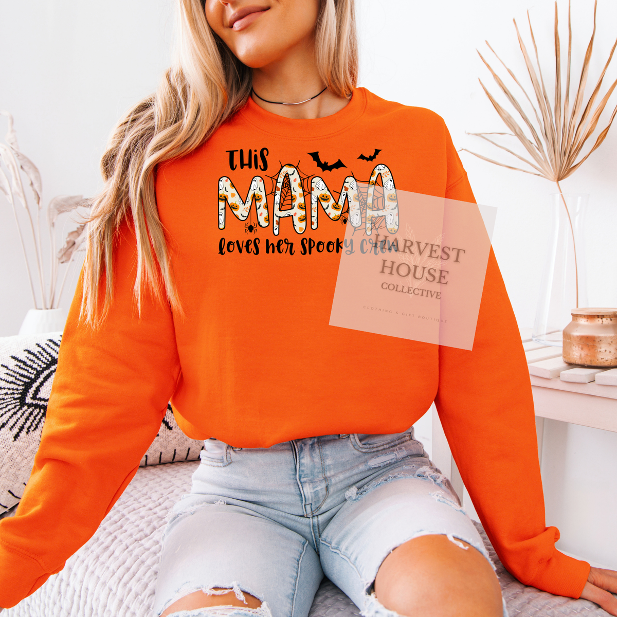 This Mama Loves Her Spooky Crew Crewneck