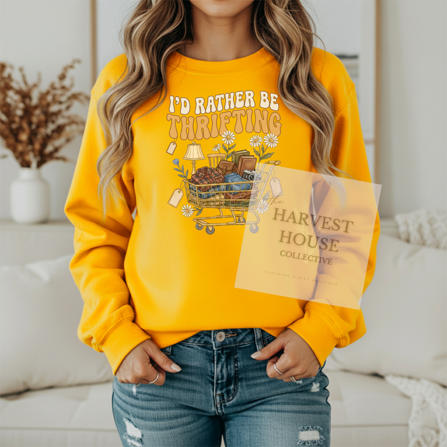 I'd Rather Be Thrifting Gildan Crewneck & Hoodie