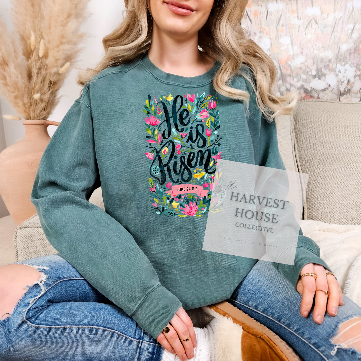 He Is Risen Comfort Color Crewneck