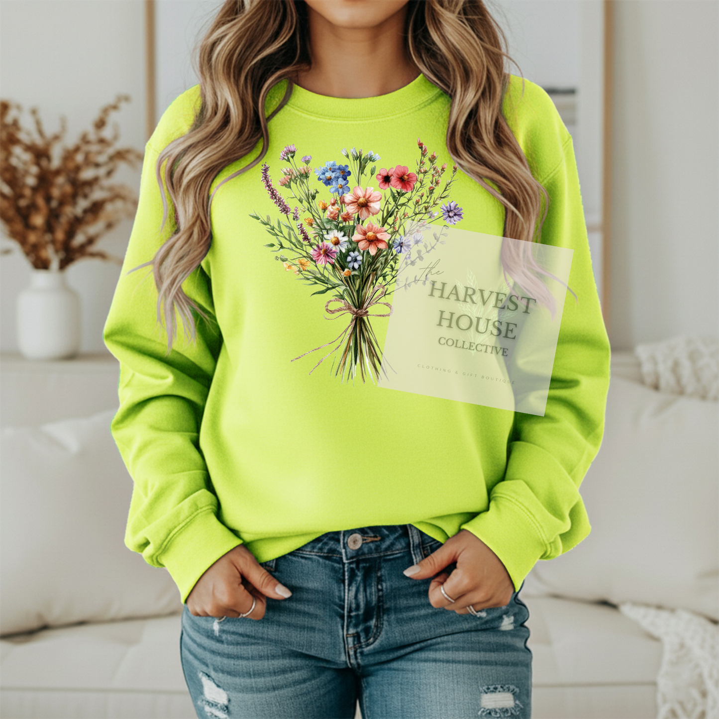 Floral Bouquet Gildan Crewneck & Hoodie