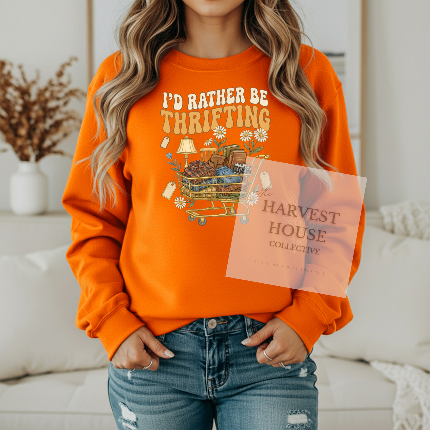 I'd Rather Be Thrifting Gildan Crewneck & Hoodie