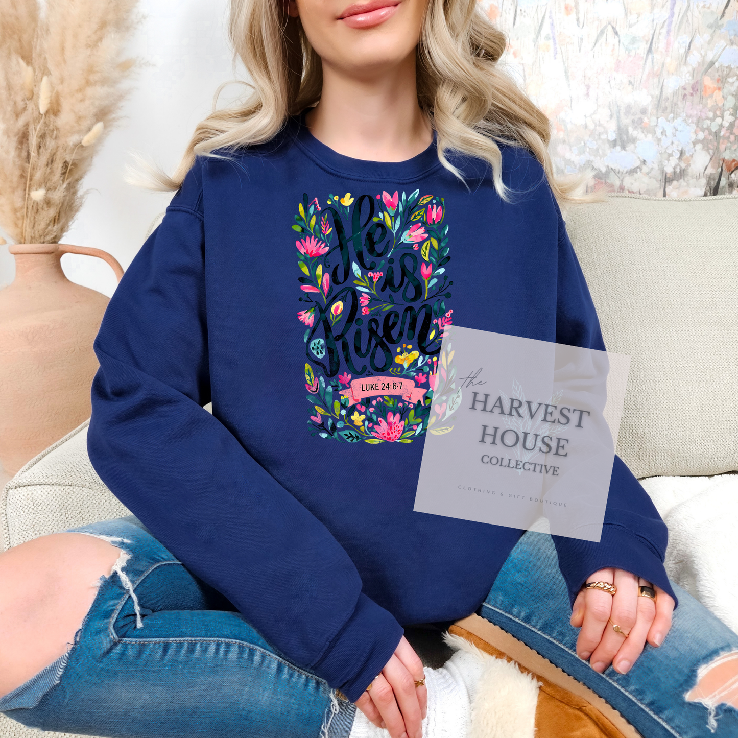 He Is Risen Comfort Color Crewneck