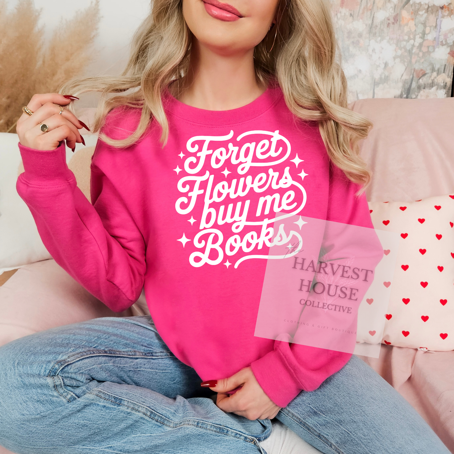 Forget Flowers, Buy Me Books Crewneck & Hoodie