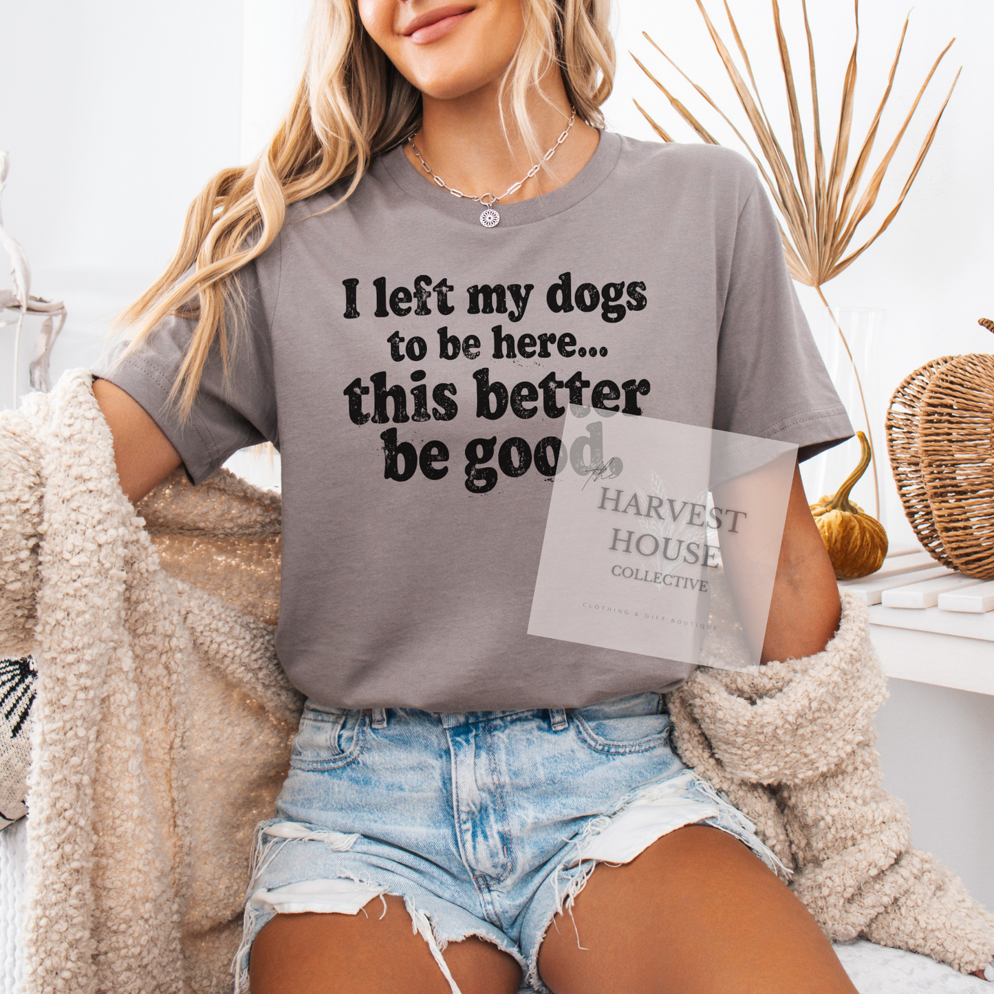 I Left My Dog To Be Here Bella Canvas Tee