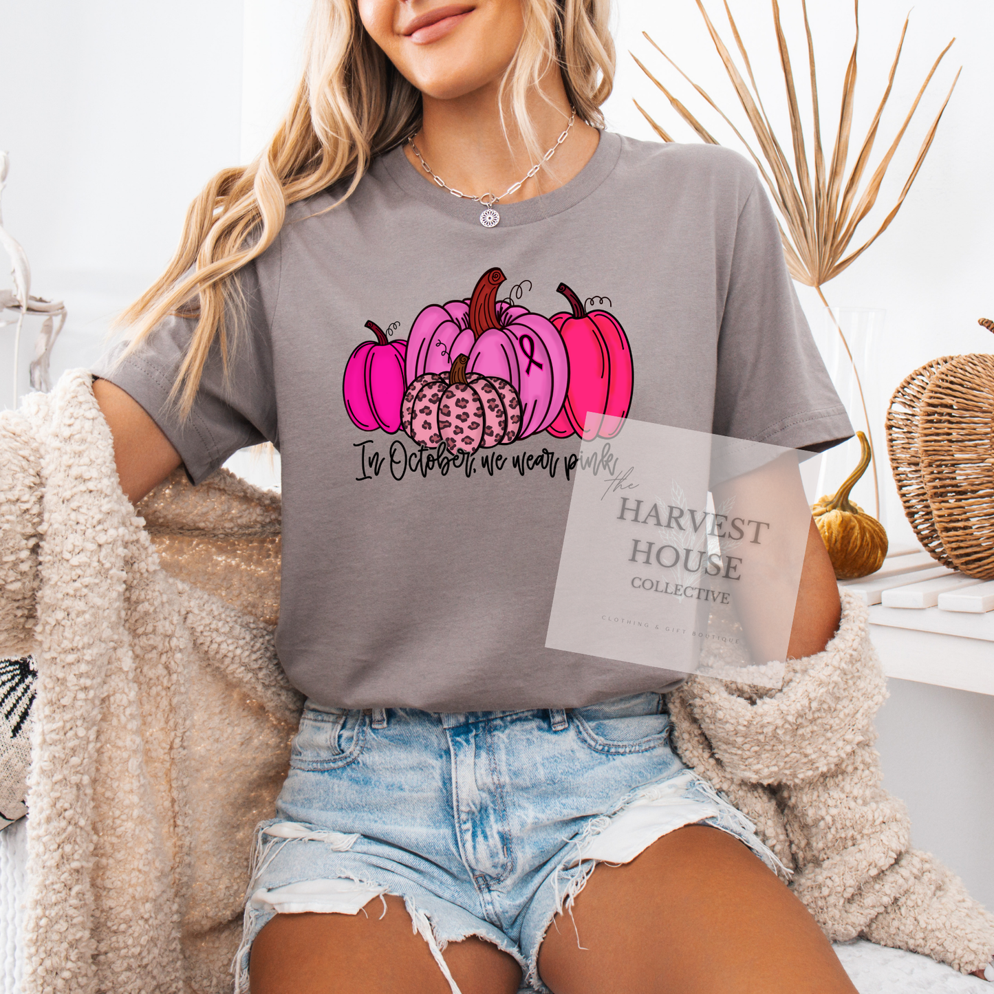 In October We Wear Pink Bella Canvas Tee