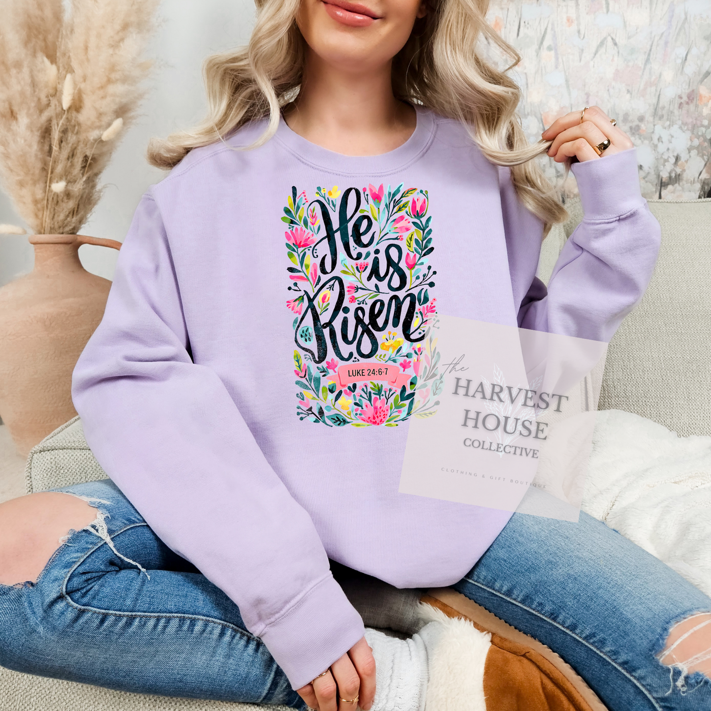 He Is Risen Comfort Color Crewneck