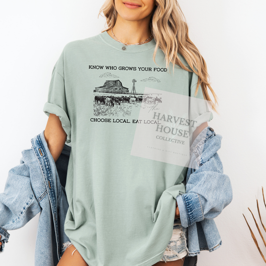 Know Who Grows Your Food Comfort Color Tee