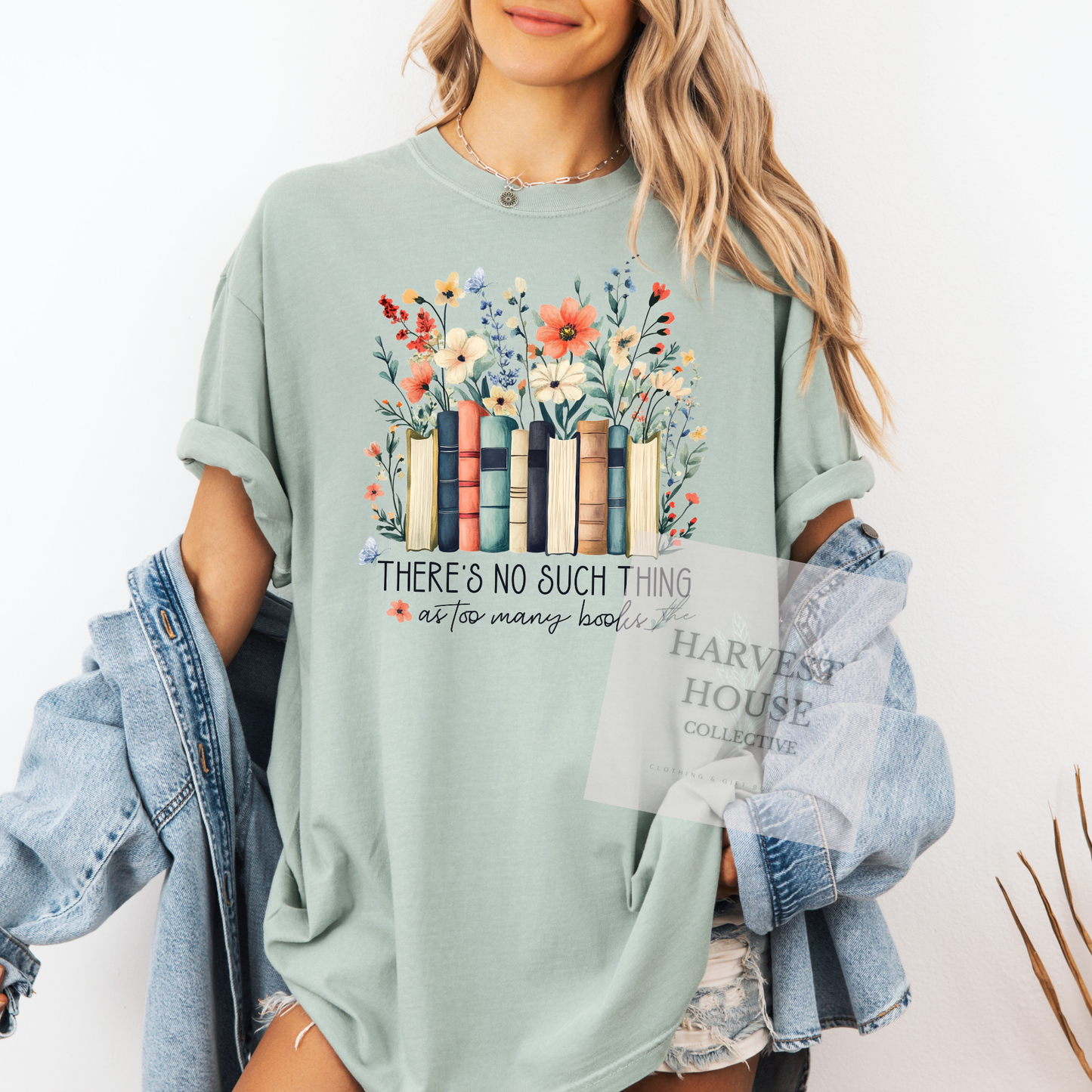 Theres No Such Things As Too Many Books Comfort Color Tee