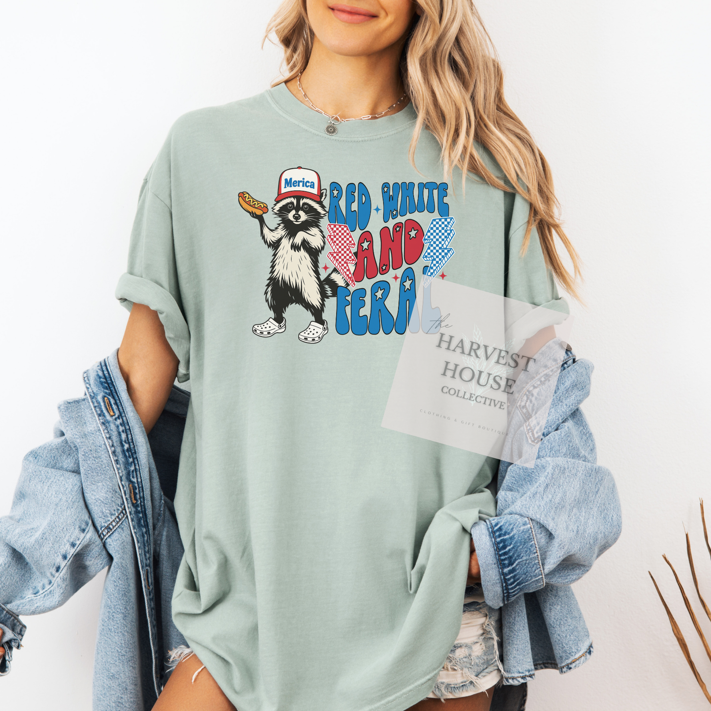 Red White And Feral Comfort Color Tee