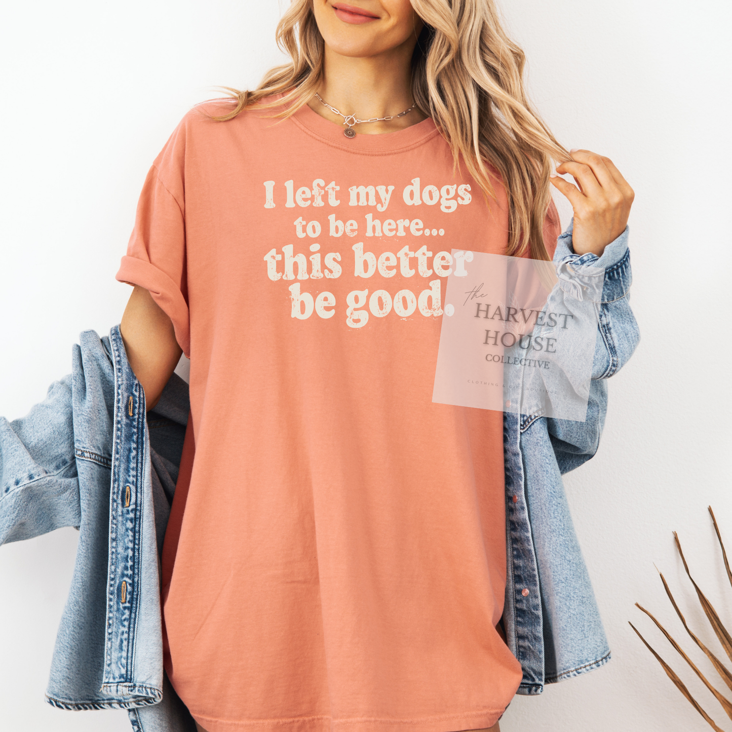 I Left My Dogs To Be Here Comfort Color Tee