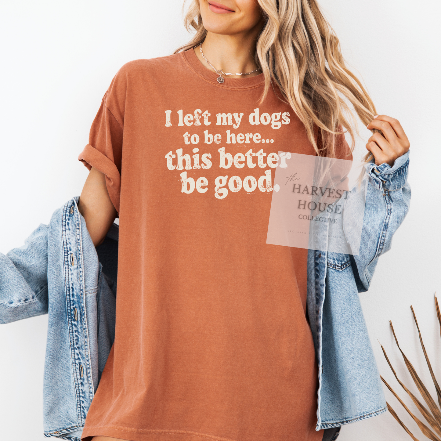I Left My Dogs To Be Here Comfort Color Tee