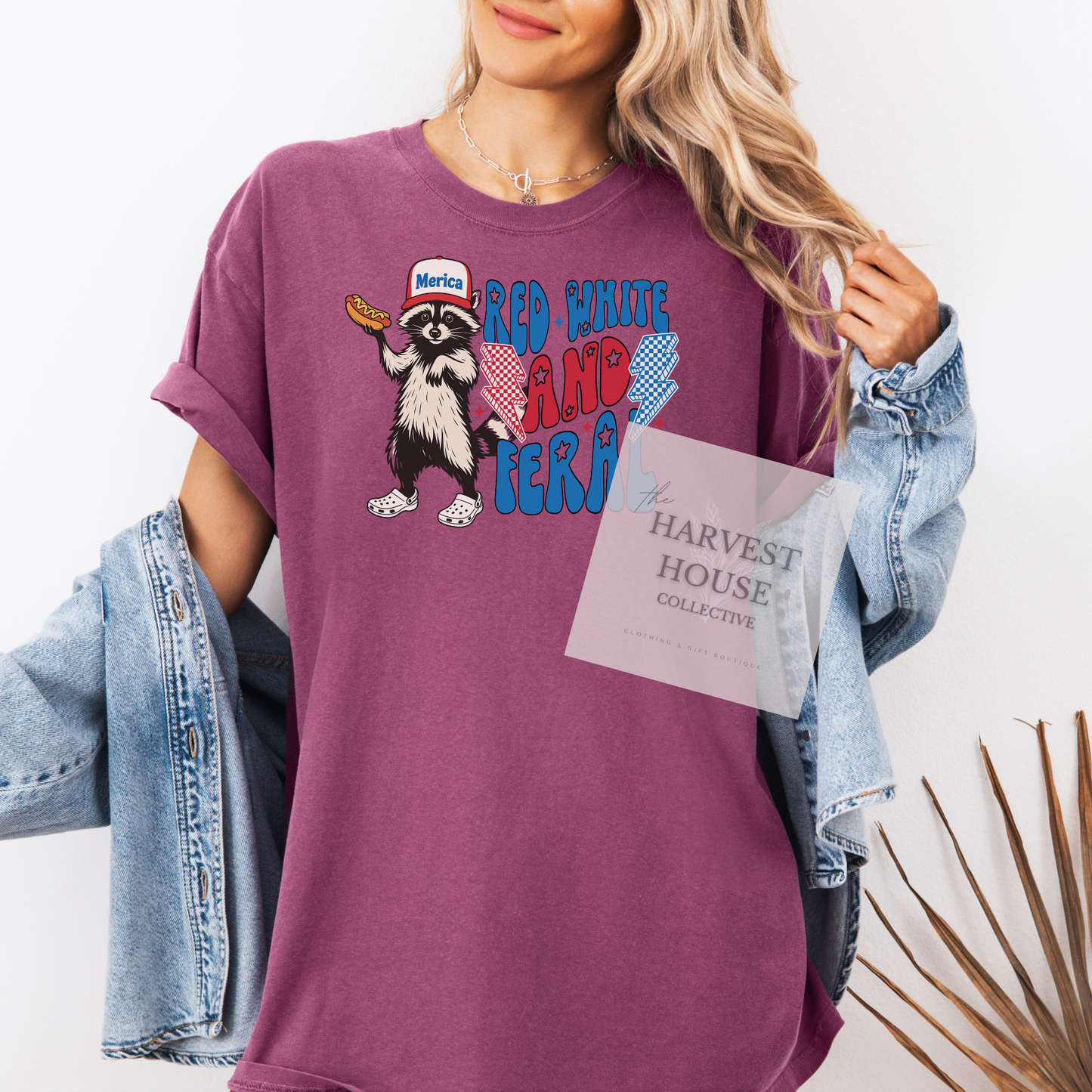Red White And Feral Comfort Color Tee