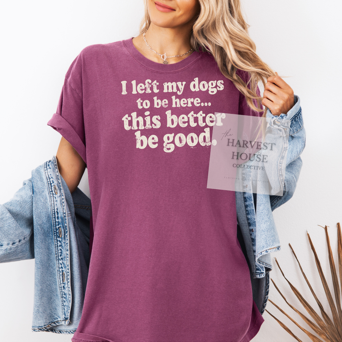 I Left My Dogs To Be Here Comfort Color Tee