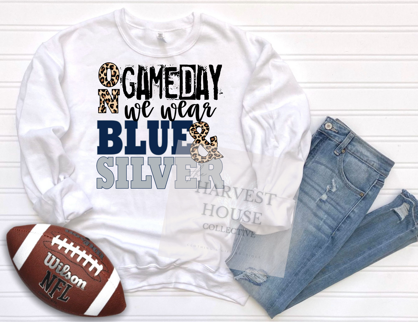 On Gameday We Wear Blue And Silver Shirt