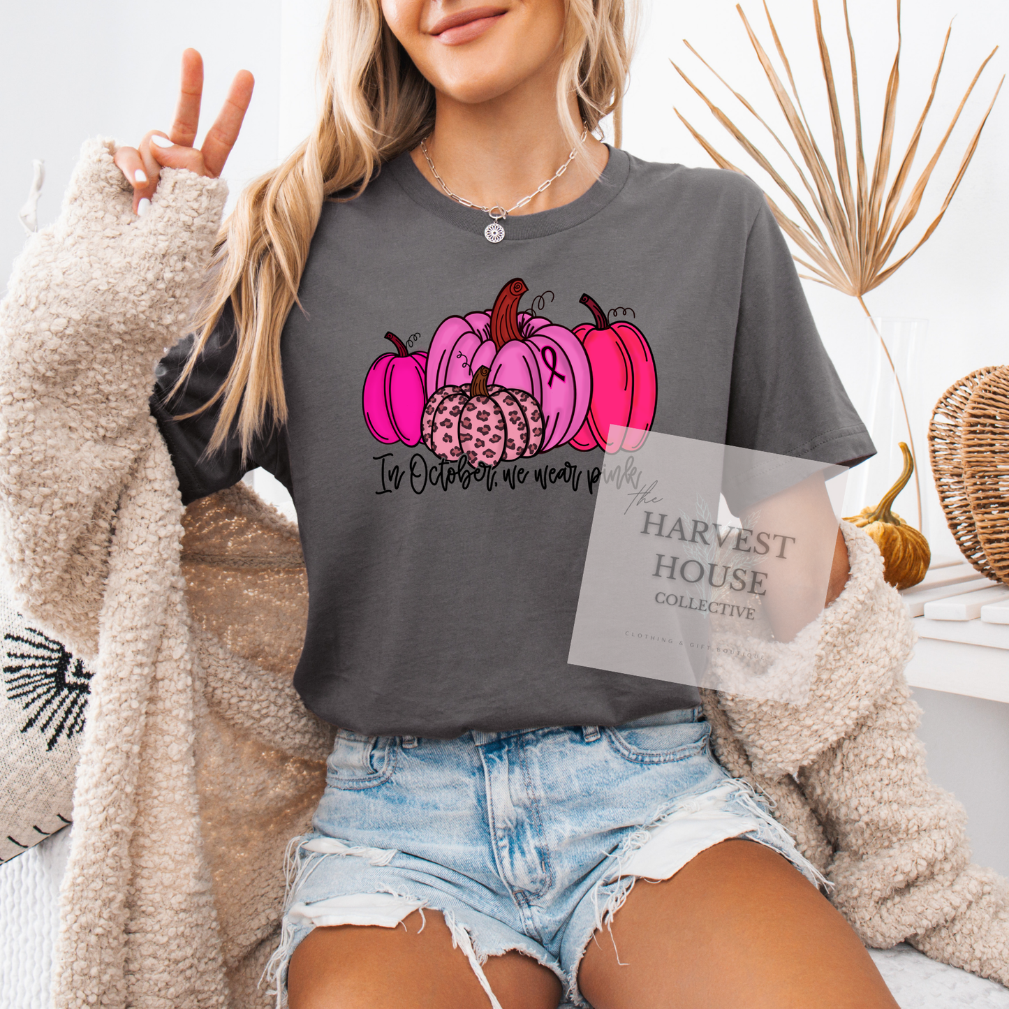 In October We Wear Pink Bella Canvas Tee