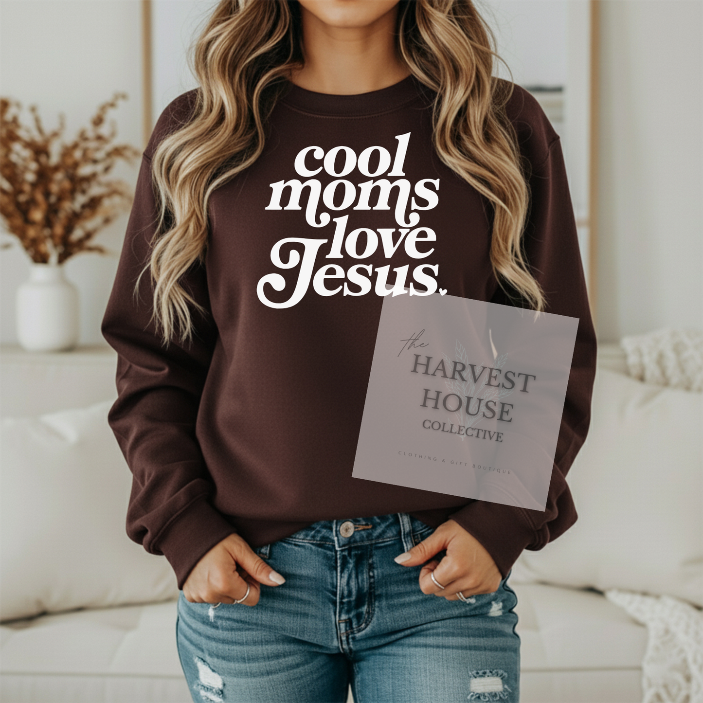 Cool Moms Love Jesus Gildan Crewneck & Hoodie